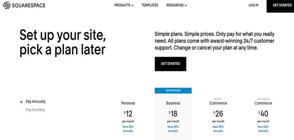 Squarespace--Price