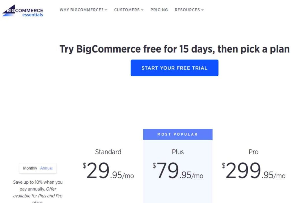Shopify vs BigCommerce: Price