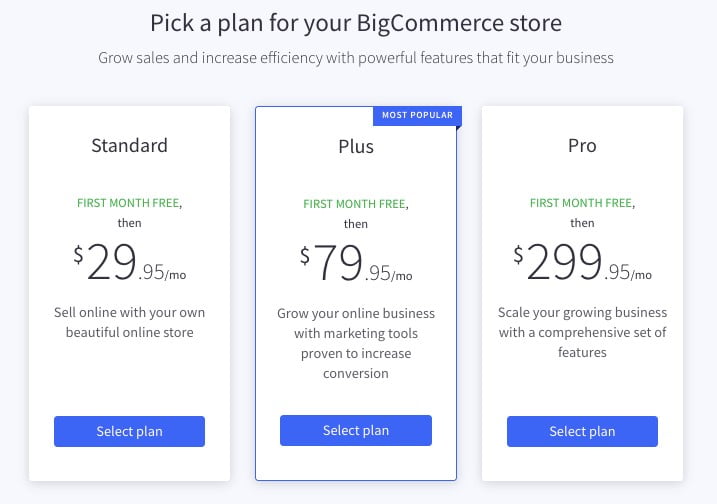 BigCommerce Review Pricing